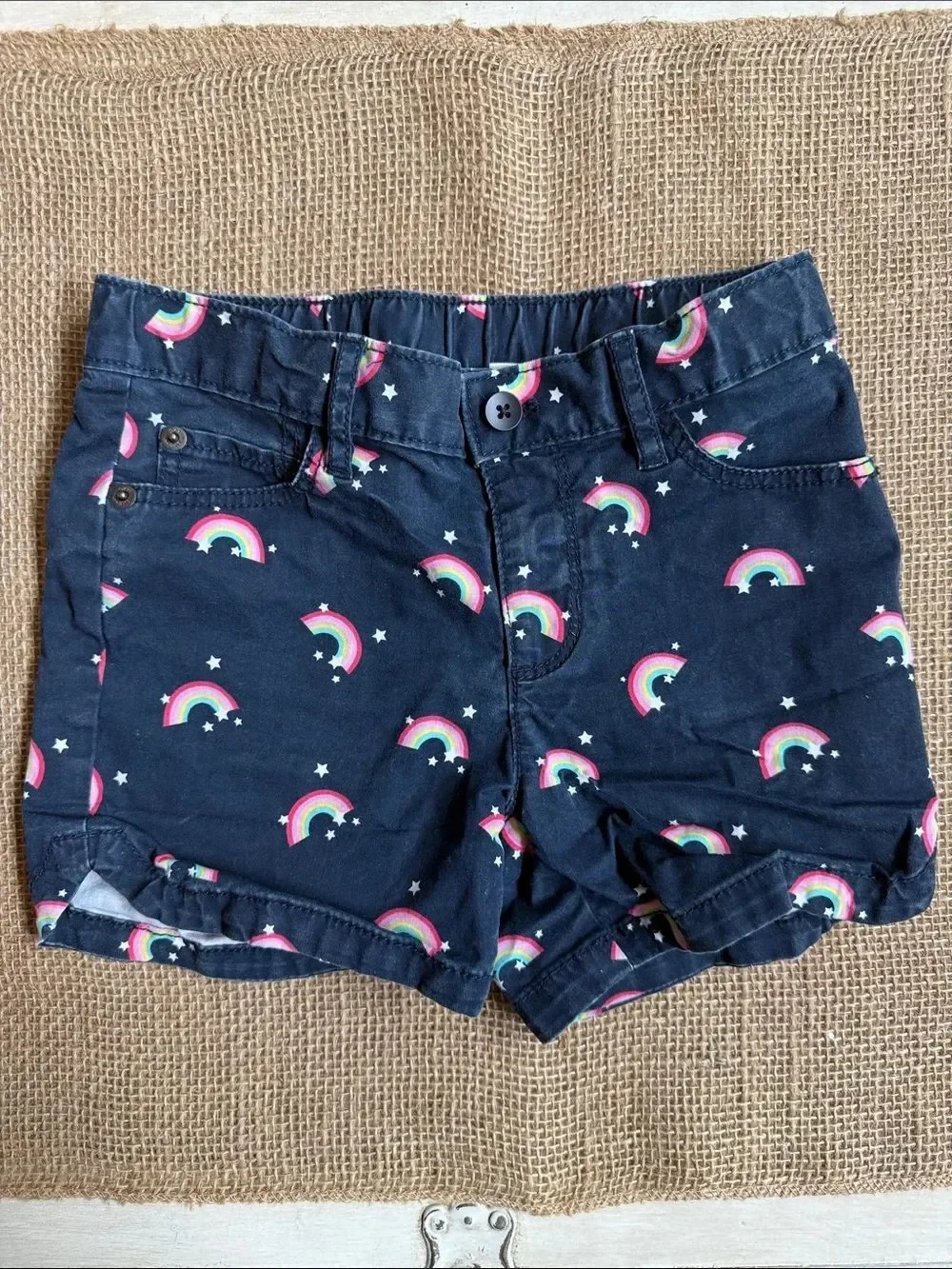 GAP Navy Girls' Rainbow Print Shorts
